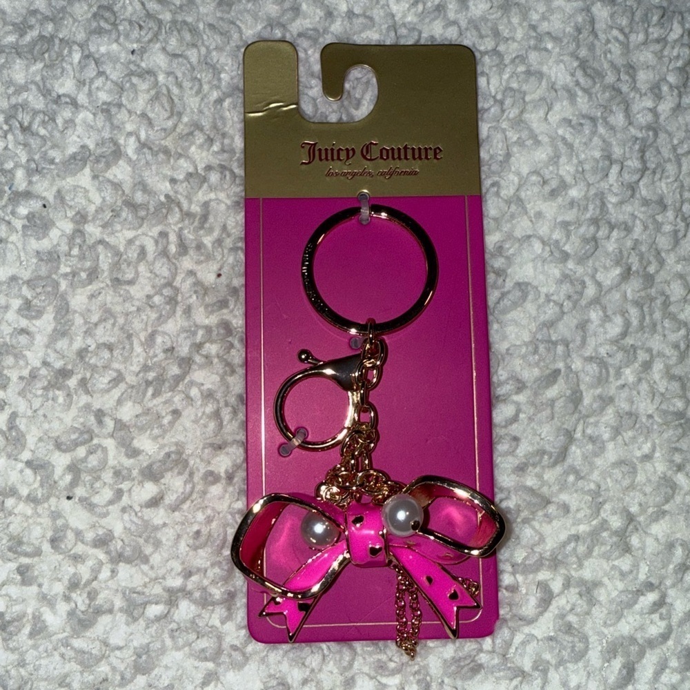 NWT Juicy Couture Pink Bow 🎀 Bag Charm/ Keychain - Picture 6 of 6
